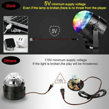 Load image into Gallery viewer, USB LED Disco Lights RGB Ball Party Strobe Effect Lamp Remote Sound Activated - Battery Mate