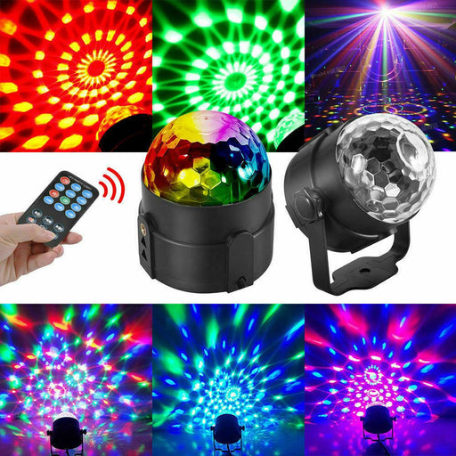 USB LED Disco Lights RGB Ball Party Strobe Effect Lamp Remote Sound Activated - Battery Mate