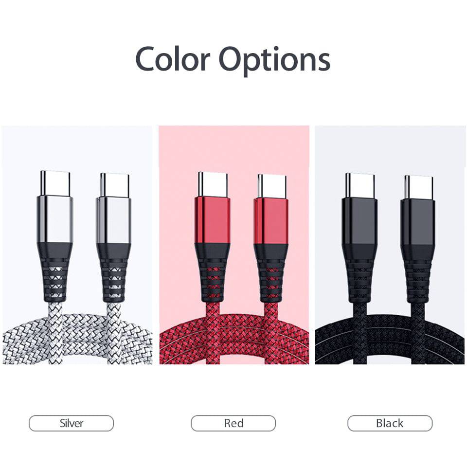 USB Type-C to USB C 3.1 Male to Male Sync PD Charging Cable Type C to Type C Mac - Battery Mate