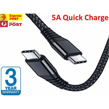 Load image into Gallery viewer, USB Type-C to USB C 3.1 Male to Male Sync PD Charging Cable Type C to Type C Mac - Battery Mate