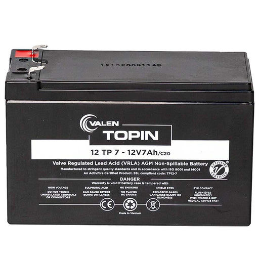 Valen Topin AGM 12v 7Ah Deep Cycle Battery - Battery Mate