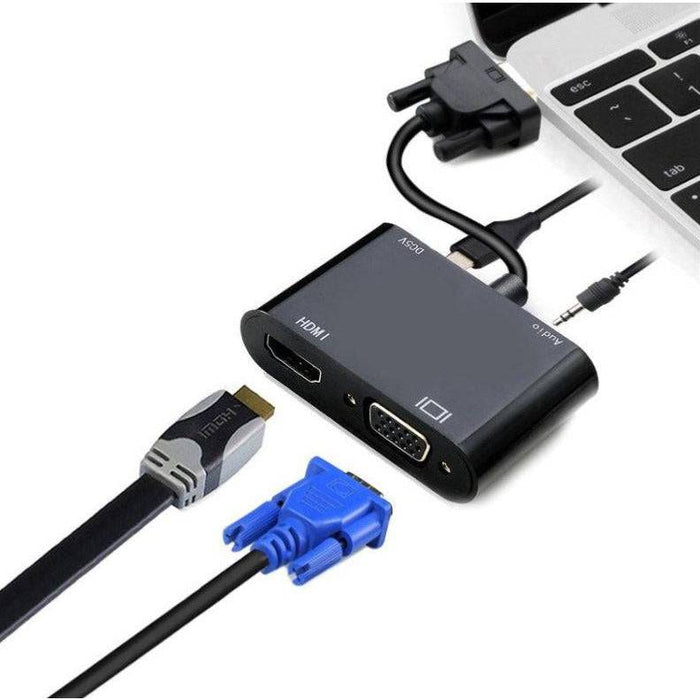 VGA to HDMI VGA Adapter Dual Display 1080P Converter Splitter with Charging Cable and 3.5mm Audio Cable - Battery Mate