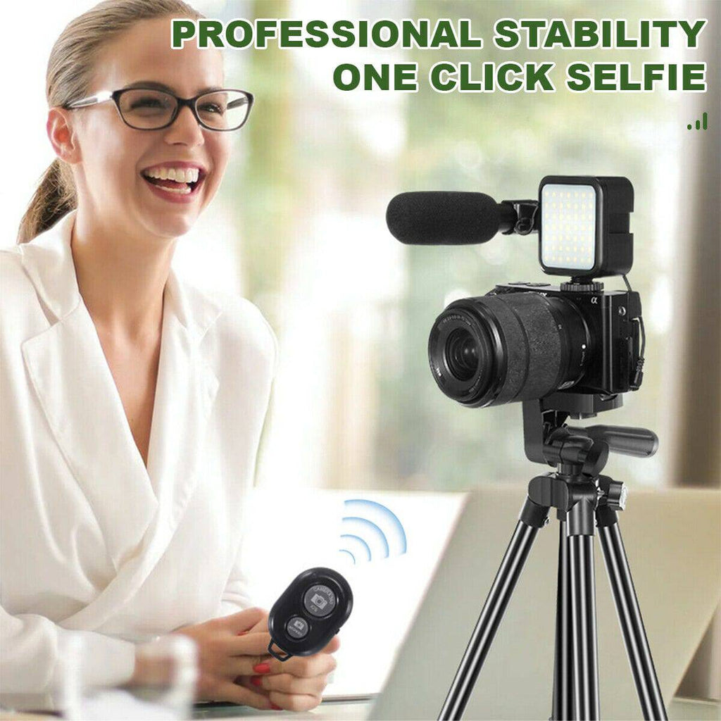 Vlogging Kit LED Light Mobile Phone Video Selfie Stand Holder Tripod - Battery Mate