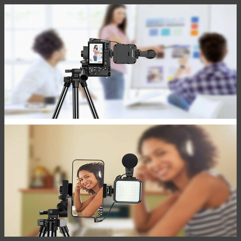 Vlogging Kit LED Light Mobile Phone Video Selfie Stand Holder Tripod - Battery Mate