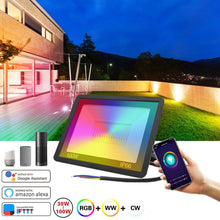 Load image into Gallery viewer, WIFI Smart LED Flood Light RGB Outdoor Spotlight Wall Street Lamp 100W - Battery Mate