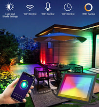 Load image into Gallery viewer, WIFI Smart LED Flood Light RGB Outdoor Spotlight Wall Street Lamp 100W - Battery Mate