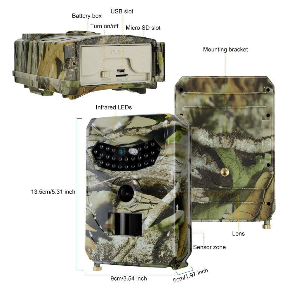 WiFi Trail Hunting Camera Outdoor 20MP 1080P Game Wildlife Cam PIR Night Vision - Battery Mate