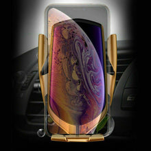 Load image into Gallery viewer, Wireless Car Mount Charger Phone Holder Rack Automatic Clamping Smart Sensor-Black - Battery Mate