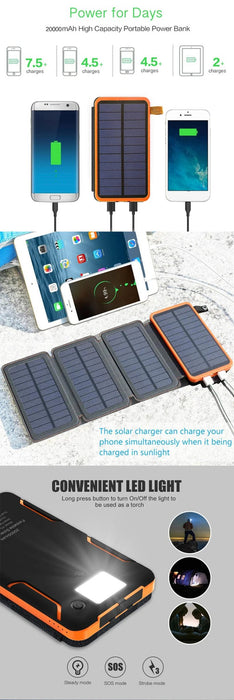 Wireless Power Bank with Solar Panel Recharging | Weatherproof PowerBank for Phones, iPads etc - Battery Mate