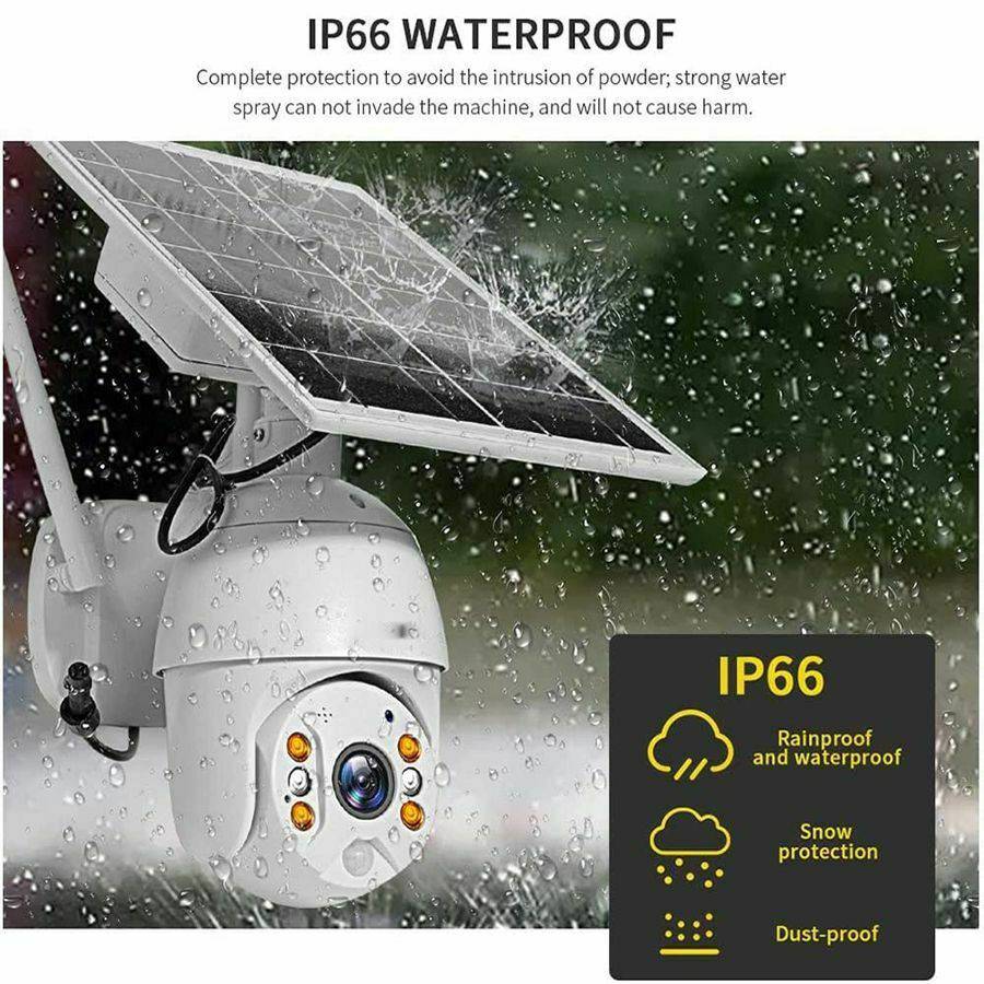 Wireless Solar Powered WIFI Security Camera Outdoor Flood Light LED PTZ - Battery Mate