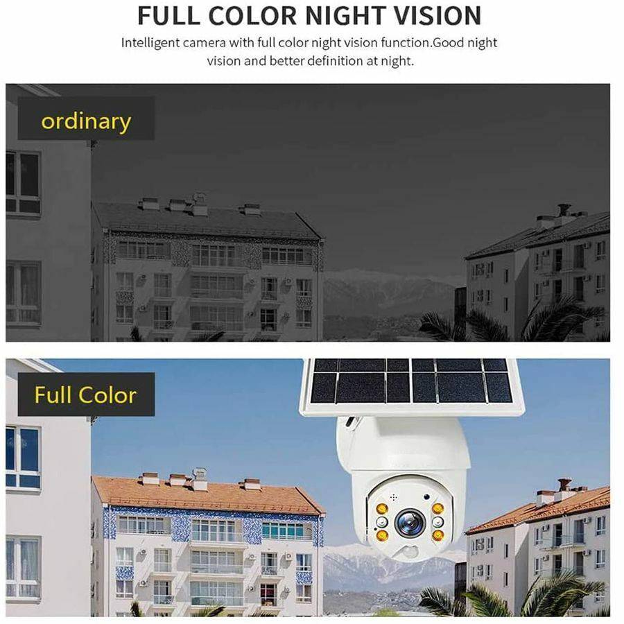 Wireless Solar Powered WIFI Security Camera Outdoor Flood Light LED PTZ - Battery Mate