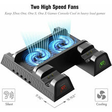 Load image into Gallery viewer, Xbox One Vertical Charger Stand with Cooling Fan - Dual Charging Docking Station - Battery Mate