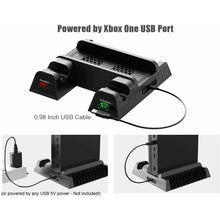 Load image into Gallery viewer, Xbox One Vertical Charger Stand with Cooling Fan - Dual Charging Docking Station - Battery Mate