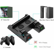 Load image into Gallery viewer, Xbox One Vertical Charger Stand with Cooling Fan - Dual Charging Docking Station - Battery Mate